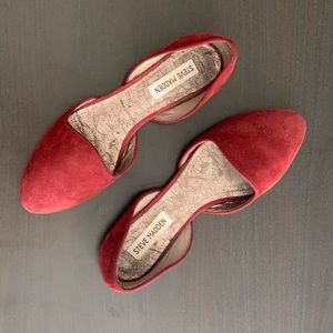 Steve Madden Burgundy Suede d’Orsay Flats